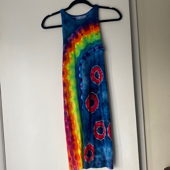 Grateful Dead Dresses & Skirts - Phish donut tie dye dress ribbed tank dress stretchy